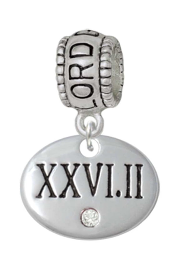 Silvertone Marathon with Clear Crystal Roman Numeral Lord Guide Me Charm Bead