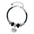 thumbnail image 1 of Delight Jewelry Silvertone Marathon with Clear Crystal Roman Numeral Mother Celtic Knot Leather Bead Bracelet, 7"+2" Extender, 1 of 1