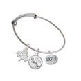 thumbnail image 1 of Delight Jewelry Silvertone Marathon with Clear Crystal Roman Numeral Silvertone Let Things Go Tree Charm Bangle Bracelet, 1 of 4
