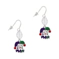 thumbnail image 1 of Delight Jewelry Silvertone Mardi Gras Jester Silvertone Leaf French Earrings, 1 of 5