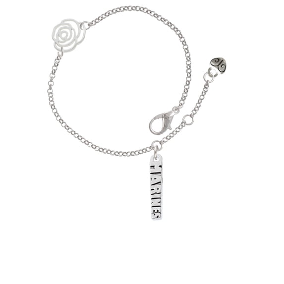 Delight Jewelry Silvertone Marines Silver-tone Rose Link Chain Bracelet, 6.25"+1.75" Extender