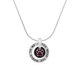 thumbnail image 1 of Delight Jewelry Silvertone Maroon Paw on Black Disc Silver-tone You Mean the World to Me Ring Necklace, 18", 1 of 4