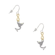 Delight Jewelry Silvertone Martini Drink with Olive Gold Tone Infinity French Earrings
