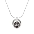 thumbnail image 1 of Delight Jewelry Silvertone Medical Assistant Caduceus Seal - MA Laugh Ring Charm Necklace, 18", 1 of 4