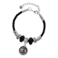 thumbnail image 1 of Delight Jewelry Silvertone Medical Assistant Caduceus Seal - MA Niece Celtic Knot Leather Bead Bracelet, 7"+2" Extender, 1 of 4
