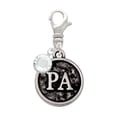 thumbnail image 1 of Delight Jewelry Silvertone Medical Assistant Caduceus Seal - PA - Silvertone Clip on Charm with Clear Crystal Drop, 1 of 4