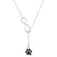 thumbnail image 1 of Delight Jewelry Silvertone Medium Black Paw Silver tone Elegant Infinity Lariat Necklace, 1 of 4