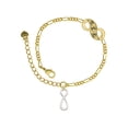 thumbnail image 1 of Delight Jewelry Silvertone Medium Elegant Infinity Sign Gold-tone Paw Infinity Link Chain Bracelet, 6"+2" Extender, 1 of 3