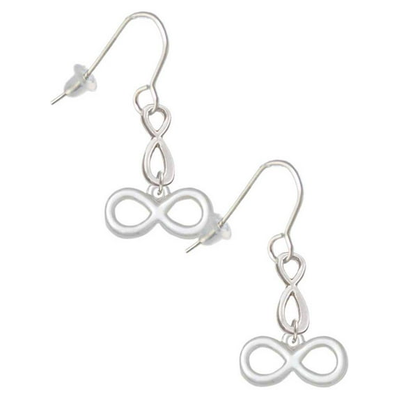 Delight Jewelry Silvertone Medium Infinity Sign Silver tone Infinity French Earrings