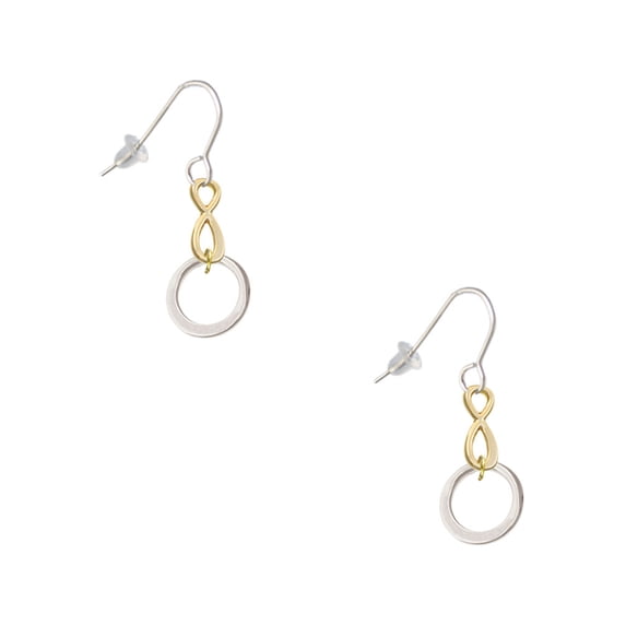Delight Jewelry Silvertone Medium Karma Ring Gold Tone Infinity French Earrings