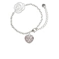 thumbnail image 1 of Delight Jewelry Silvertone Medium Open Filigree Heart Silver-tone Flower Link Chain Bracelet, 6.75"+2" Extender, 1 of 4