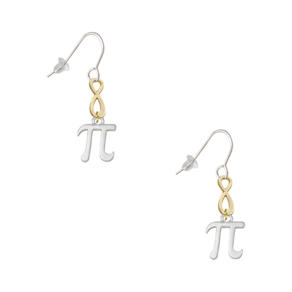 Delight Jewelry Silvertone Medium Pi Gold Tone Infinity French Earrings