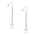 thumbnail image 1 of Delight Jewelry Silvertone Medium Pi - Silver-tone Long Sparkle Dangle French Earrings, 1 of 4