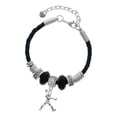 thumbnail image 1 of Delight Jewelry Silvertone Medium Softball Pitcher Niece Celtic Knot Leather Bead Bracelet, 7"+2" Extender, 1 of 4