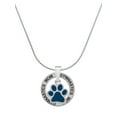 thumbnail image 1 of Delight Jewelry Silvertone Medium Translucent Navy Paw Gymnastics Mom Ring Charm Necklace, 18", 1 of 4