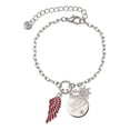 thumbnail image 1 of Delight Jewelry Silvertone Medium Translucent Red Angel Wing Silvertone Discover Dream Explore Zoey Charm Bracelet, 6.5+2" Extender, 1 of 4