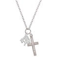 thumbnail image 1 of Delight Jewelry Silvertone Medium Tree of Life Be Strong and Courageous Engraved Cross Zoey Necklace, 28", 1 of 4