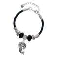 thumbnail image 1 of Delight Jewelry Silvertone Mermaid Grandmother Celtic Knot Leather Bead Bracelet, 7"+2" Extender, 1 of 4