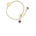 thumbnail image 1 of Delight Jewelry Silvertone Mini 2-D Red Heart Gold-tone Rose Link Chain Bracelet, 6.25"+1.75" Extender, 1 of 4