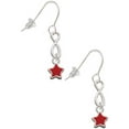 thumbnail image 1 of Delight Jewelry Silvertone Mini 2-D Red Star Silver tone Infinity French Earrings, 1 of 4