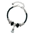 thumbnail image 1 of Delight Jewelry Silvertone Mini 2-D Snowman Big Sister Celtic Knot Leather Bead Bracelet, 7"+2" Extender, 1 of 4