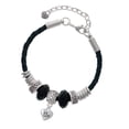 thumbnail image 1 of Delight Jewelry Silvertone Mini 3-D ''Big Sister'' Heart Godmother Celtic Knot Leather Bead Bracelet, 7"+2" Extender, 1 of 4