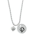 thumbnail image 1 of Delight Jewelry Silvertone Mini 3-D ''Little Sister'' Heart Silvertone Script Initial Disc - D - Charm Necklace, 20"+3", 1 of 4
