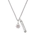 thumbnail image 1 of Delight Jewelry Silvertone Mini AB Crystal Ship Wheel - Navigation Silvertone Courage Strength Wisdom Honesty Bar Charm Necklace, 23", 1 of 4