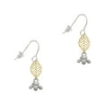 thumbnail image 1 of Delight Jewelry Silvertone Mini Bee Goldtone Leaf French Earrings, 1 of 4