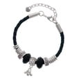 thumbnail image 1 of Delight Jewelry Silvertone Mini Bee Grandmother Celtic Knot Leather Bead Bracelet, 7"+2" Extender, 1 of 4