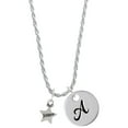 thumbnail image 1 of Delight Jewelry Silvertone Mini ''Believe'' Star Silvertone Script Initial Disc - A - Charm Necklace, 20"+3", 1 of 4
