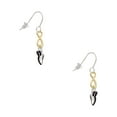 thumbnail image 1 of Delight Jewelry Silvertone Mini Black Running Shoe Gold Tone Infinity French Earrings, 1 of 4