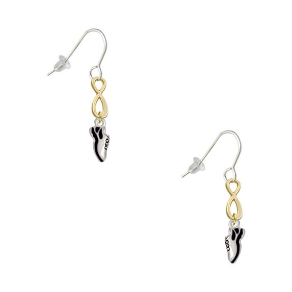 Delight Jewelry Silvertone Mini Black Running Shoe Gold Tone Infinity French Earrings