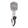 thumbnail image 1 of Delight Jewelry Silvertone Mini Black Running Shoe Lord Guide Me Charm Bead, 1 of 4