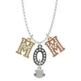 thumbnail image 1 of Delight Jewelry Silvertone Mini Cat Face with Whiskers Multi-Colored Crystal Mom Charm Necklace, 1 of 5