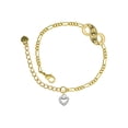 thumbnail image 1 of Delight Jewelry Silvertone Mini Clear Crystal Heart Gold-tone Paw Infinity Link Chain Bracelet, 6"+2" Extender, 1 of 3