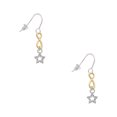thumbnail image 1 of Delight Jewelry Silvertone Mini Clear Crystal Star Gold Tone Infinity French Earrings, 1 of 4