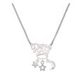 thumbnail image 1 of Delight Jewelry Silvertone Mini Clear Crystal Star Silvertone Dream Big Pendant Necklace, 25", 1 of 4