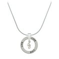 thumbnail image 1 of Delight Jewelry Silvertone Mini Clef with AB Crystal Live Ring Charm Necklace, 18", 1 of 4