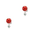 thumbnail image 1 of Delight Jewelry Silvertone Mini December - Teal Crystal Heart Red Crystal Clip on Earrings, 1 of 5
