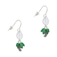 thumbnail image 1 of Delight Jewelry Silvertone Mini Enamel Palm Tree Silvertone Leaf French Earrings, 1 of 5
