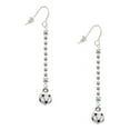 thumbnail image 1 of Delight Jewelry Silvertone Mini Enamel Soccer ball - Silver-tone Long Sparkle Dangle French Earrings, 1 of 4