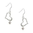 thumbnail image 1 of Delight Jewelry Silvertone Mini February - Purple Crystal Heart Open Heart French Earrings, 1 of 4
