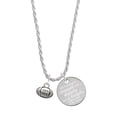 thumbnail image 1 of Delight Jewelry Silvertone Mini Football She is Clothed in Stength and Dignity Charm Necklace, 20"+3", 1 of 4