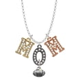 thumbnail image 1 of Delight Jewelry Silvertone Mini Football with AB Crystal Multi-Colored Crystal Mom Charm Necklace, 1 of 5