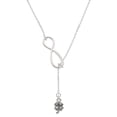 thumbnail image 1 of Delight Jewelry Silvertone Mini Four Leaf Clover Silver tone Elegant Infinity Lariat Necklace, 1 of 4
