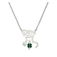 thumbnail image 1 of Delight Jewelry Silvertone Mini Green Four Leaf Clover with Heart Leaves Silvertone Dream Big Pendant Necklace, 25", 1 of 4