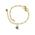 thumbnail image 1 of Delight Jewelry Silvertone Mini Green Tree Frog Gold-tone Paw Infinity Link Chain Bracelet, 6"+2" Extender, 1 of 3