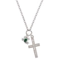 thumbnail image 1 of Delight Jewelry Silvertone Mini Green Tree Frog I Have Plans for You Engraved Cross Zoey Necklace, 28", 1 of 4
