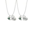 thumbnail image 1 of Delight Jewelry Silvertone Mini Green Tree Frog Mother & Daughter Heart Necklaces (Set of 2), 19"+2", 1 of 4